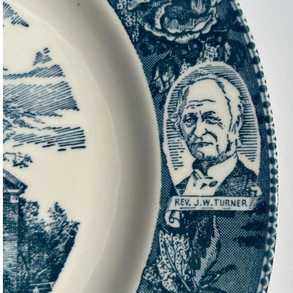 Strongsville OH Congregational Church‎ Vintage 1953 Plate Blue Transferware